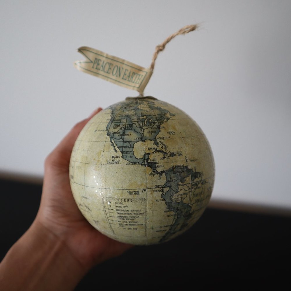 Peace on Earth Map Ornament